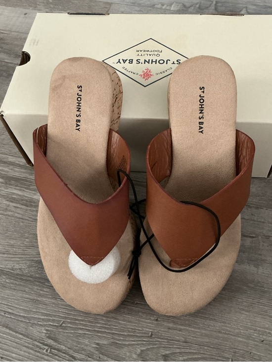 St. John's Bay Shoes - St. John's Bay Womens Cognac Salden Flip-Flops Sandal